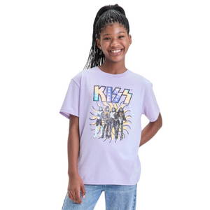 Kiss Kids oversized Lavender Graphic Tee